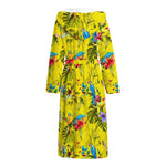 Parrot Tropical Pattern Print Hooded Bathrobe