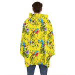 Parrot Tropical Pattern Print Hoodie Blanket