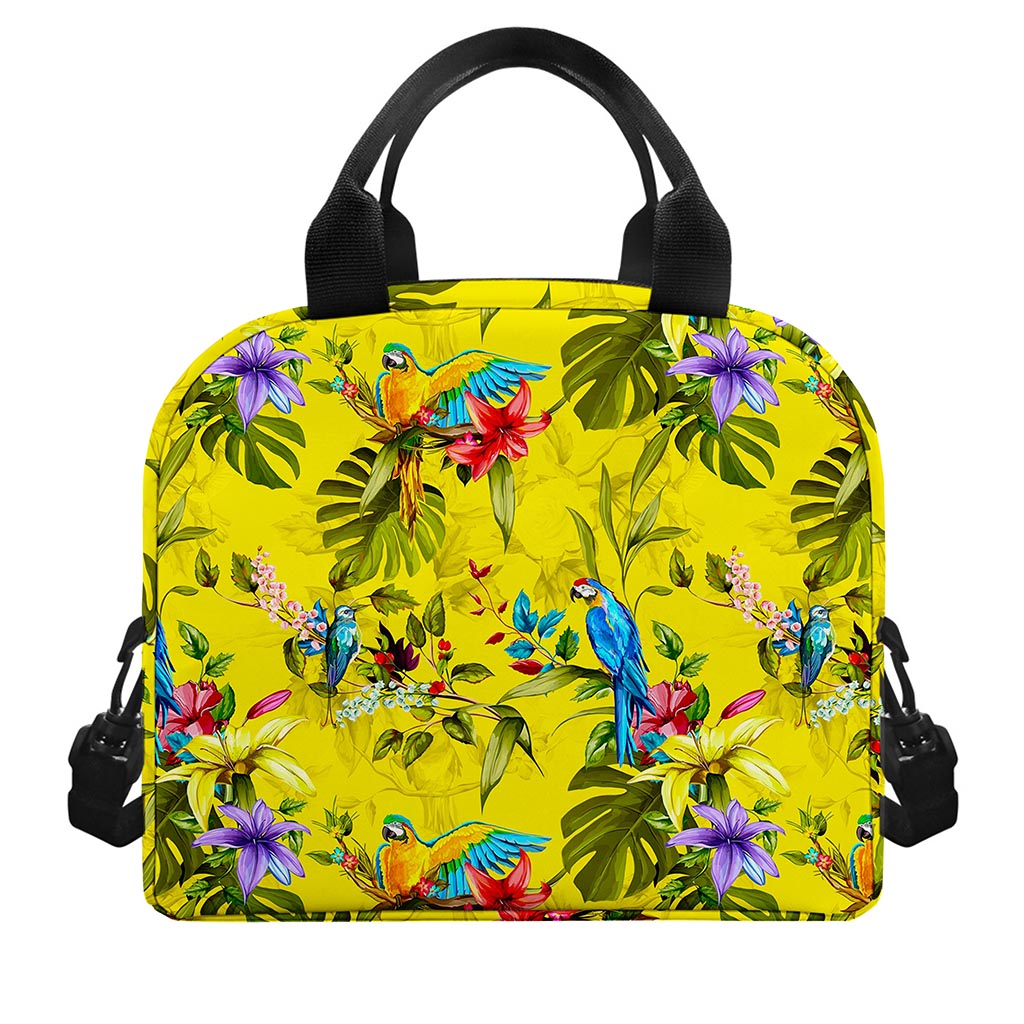 Parrot Tropical Pattern Print Insulated Lunch Bag