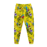 Parrot Tropical Pattern Print Jogger Pants