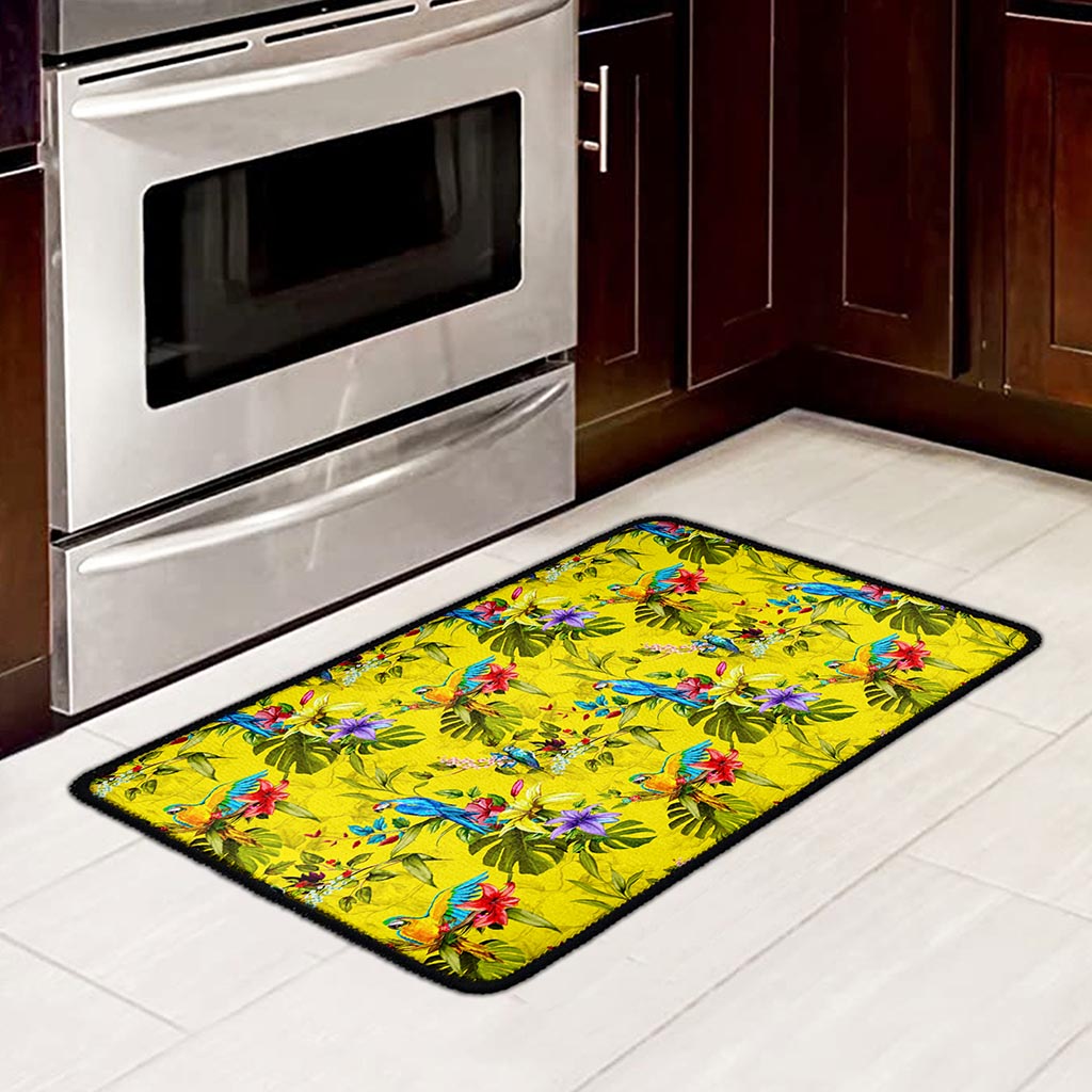 Parrot Tropical Pattern Print Kitchen Mat