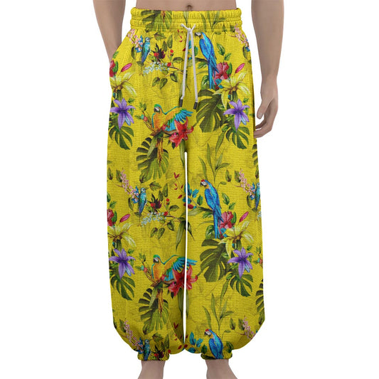 Parrot Tropical Pattern Print Lantern Pants