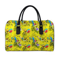 Parrot Tropical Pattern Print Leather Duffel Bag