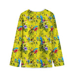 Parrot Tropical Pattern Print Long Sleeve Short Coat