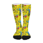 Parrot Tropical Pattern Print Long Socks