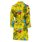 Parrot Tropical Pattern Print Men's Bathrobe