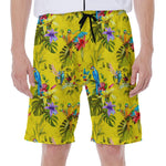 Parrot Tropical Pattern Print Men's Beach Shorts