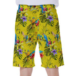 Parrot Tropical Pattern Print Men's Beach Shorts