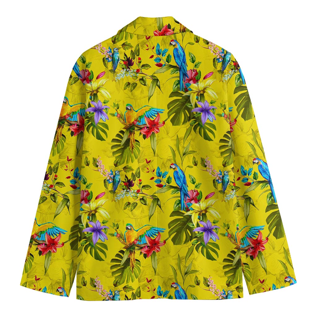 Parrot Tropical Pattern Print Men's Blazer