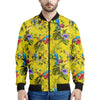 Parrot Tropical Pattern Print Men's Bomber Jacket