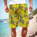 Parrot Tropical Pattern Print Men's Cargo Shorts