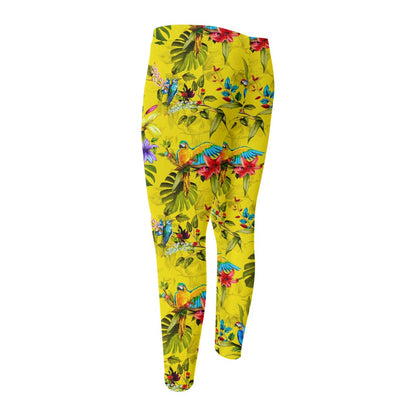 Parrot Tropical Pattern Print Men's Compression Pants