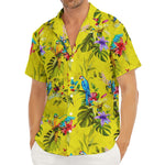 Parrot Tropical Pattern Print Men's Deep V-Neck Shirt