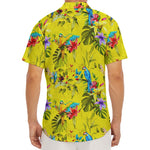 Parrot Tropical Pattern Print Men's Deep V-Neck Shirt