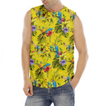 Parrot Tropical Pattern Print Men's Fitness Tank Top