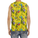 Parrot Tropical Pattern Print Men's Fitness Tank Top