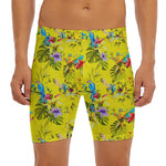 Parrot Tropical Pattern Print Men's Long Boxer Briefs