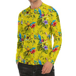 Parrot Tropical Pattern Print Men's Long Sleeve Rash Guard