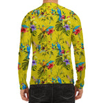 Parrot Tropical Pattern Print Men's Long Sleeve Rash Guard