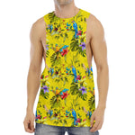 Parrot Tropical Pattern Print Men's Muscle Tank Top