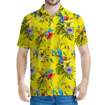 Parrot Tropical Pattern Print Men's Polo Shirt