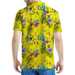 Parrot Tropical Pattern Print Men's Polo Shirt