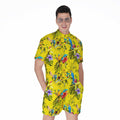 Parrot Tropical Pattern Print Men's Romper