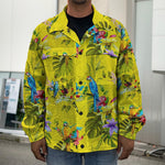 Parrot Tropical Pattern Print Men's Shirt Jacket