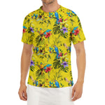 Parrot Tropical Pattern Print Men's Short Sleeve Rash Guard