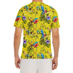 Parrot Tropical Pattern Print Men's Short Sleeve Rash Guard