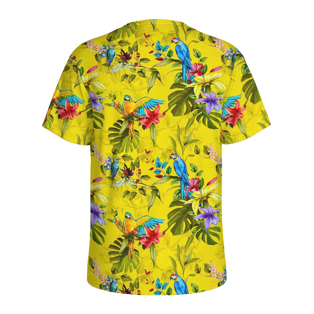 Parrot Tropical Pattern Print Men's Sports T-Shirt