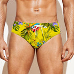 Parrot Tropical Pattern Print Men's Swim Briefs