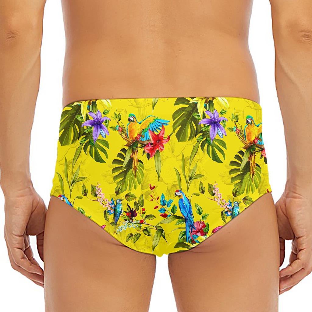 Parrot Tropical Pattern Print Men's Triangle Swim Briefs