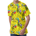 Parrot Tropical Pattern Print Men's Velvet T-Shirt