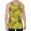 Parrot Tropical Pattern Print Men's Velvet Tank Top