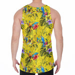 Parrot Tropical Pattern Print Men's Velvet Tank Top