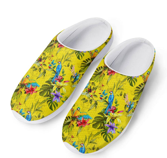 Parrot Tropical Pattern Print Mesh Casual Shoes
