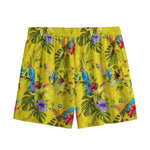 Parrot Tropical Pattern Print Mesh Shorts