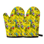 Parrot Tropical Pattern Print Oven Mitts