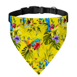 Parrot Tropical Pattern Print Over The Collar Dog Bandana