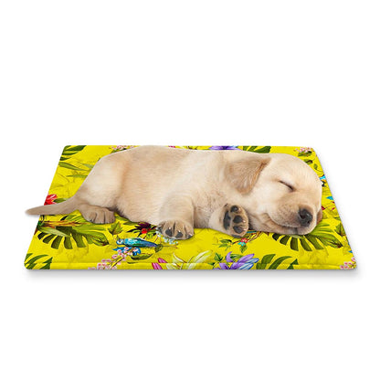 Parrot Tropical Pattern Print Pet Cooling Mat Cover