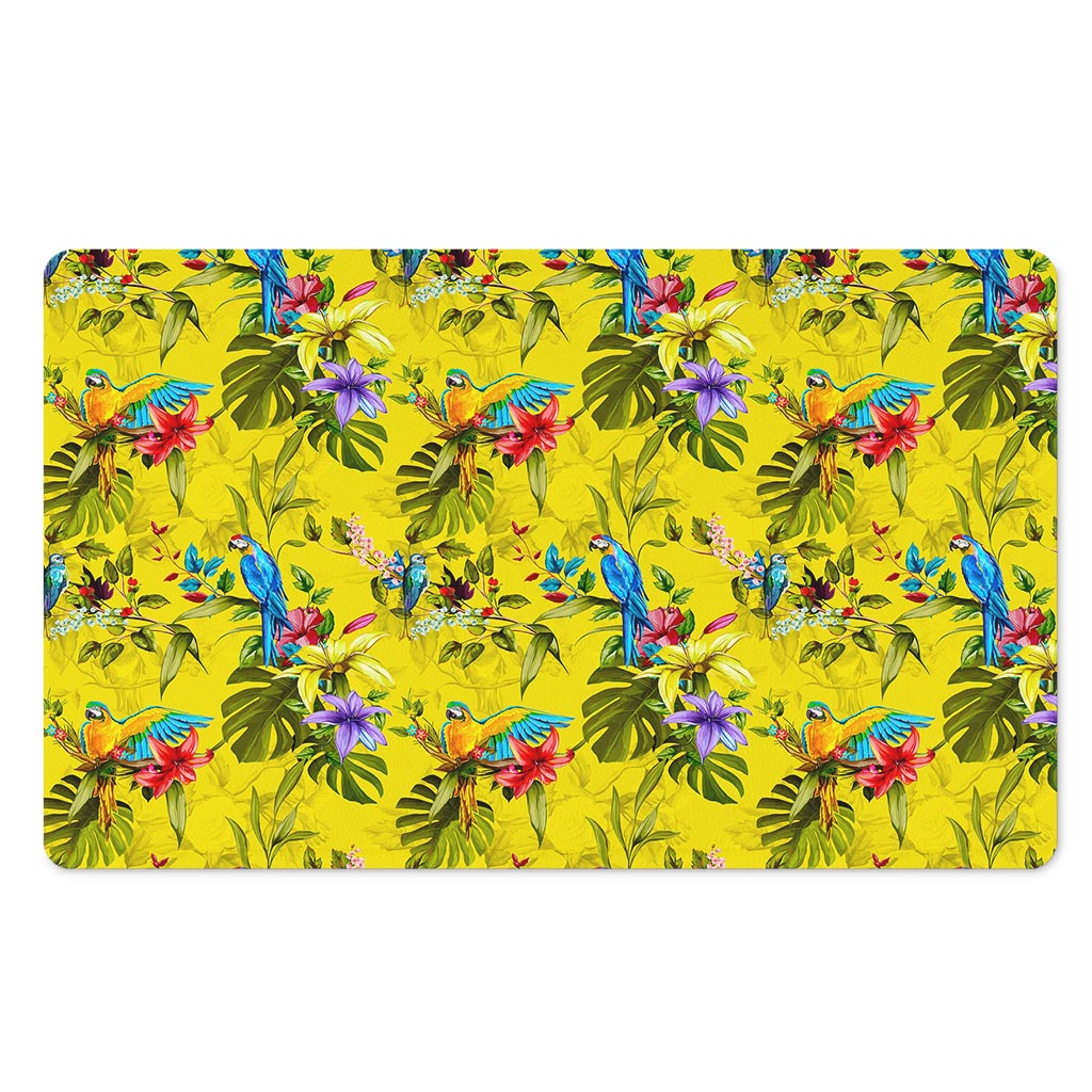 Parrot Tropical Pattern Print Polyester Doormat