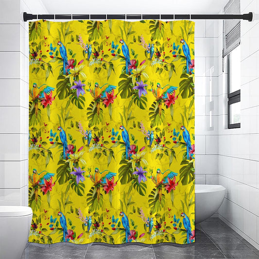 Parrot Tropical Pattern Print Premium Shower Curtain