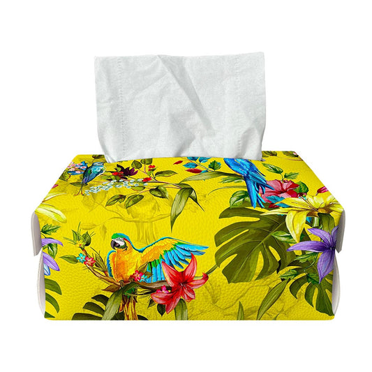 Parrot Tropical Pattern Print Rectangle Tissue Box Cover