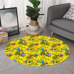 Parrot Tropical Pattern Print Round Rug