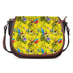 Parrot Tropical Pattern Print Saddle Bag