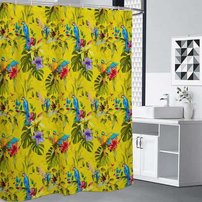 Parrot Tropical Pattern Print Shower Curtain