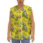 Parrot Tropical Pattern Print Sleeveless Baseball Jersey