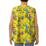 Parrot Tropical Pattern Print Sleeveless Baseball Jersey