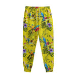 Parrot Tropical Pattern Print Sweatpants